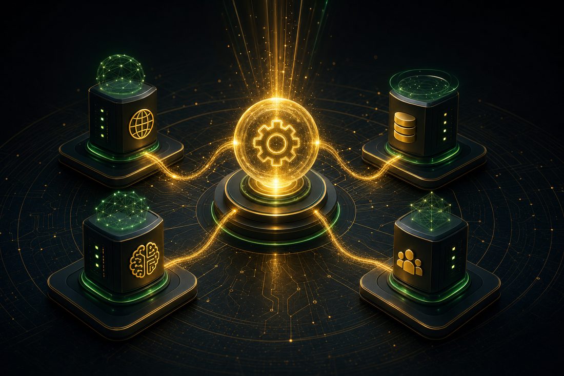 One installer auto-configuring across web, database, AI and directory server roles